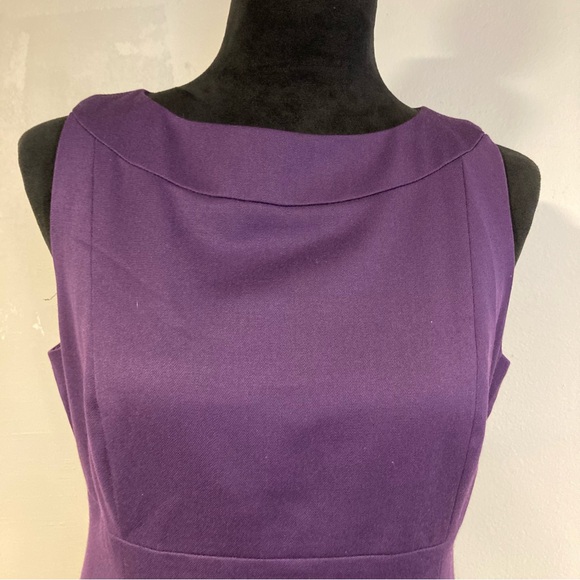Pendleton 100% Virgin Wool Sleeveless Sheath Dress Purple Sz 8 Made in USA 2000s - Picture 5 of 16